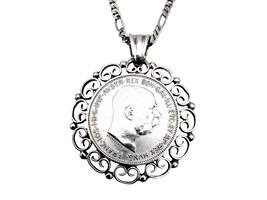 Deutsche Münzanhänger-Kette 1913, 835er Silber – 3 Mark Kaiserreich