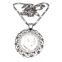 Deutsche Münzanhänger-Kette 1913, 835er Silber – 3 Mark Kaiserreich