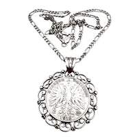 Deutsche Münzanhänger-Kette 1913, 835er Silber – 3 Mark Kaiserreich