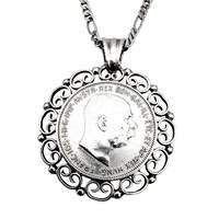 Deutsche Münzanhänger-Kette 1913, 835er Silber – 3 Mark Kaiserreich