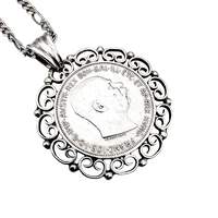 Deutsche Münzanhänger-Kette 1913, 835er Silber – 3 Mark Kaiserreich