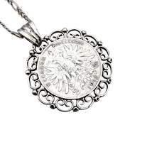 Deutsche Münzanhänger-Kette 1913, 835er Silber – 3 Mark Kaiserreich