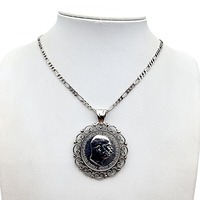 Deutsche Münzanhänger-Kette 1913, 835er Silber – 3 Mark Kaiserreich