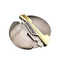Vintage-modernistische Silber- und vergoldete Brosche mit Markasiten, abstrakt-g