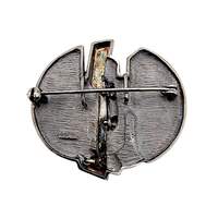 Vintage-modernistische Silber- und vergoldete Brosche mit Markasiten, abstrakt-g
