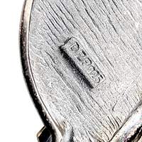 Vintage-modernistische Silber- und vergoldete Brosche mit Markasiten, abstrakt-g