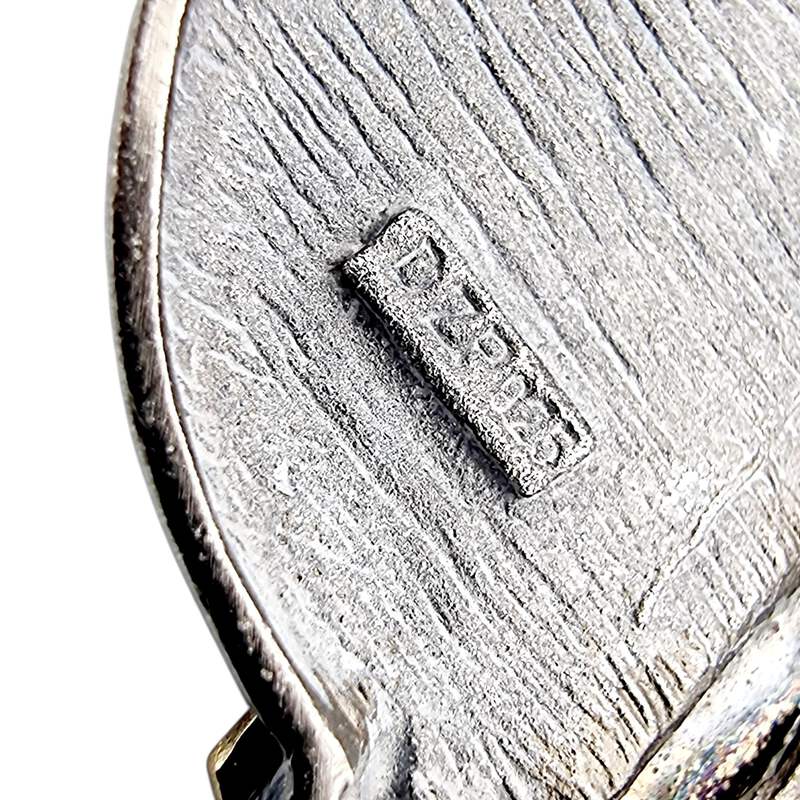 Vintage-modernistische Silber- und vergoldete Brosche mit Markasiten, abstrakt-g