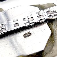 Vintage-Raw-Pyrit-Anhänger-Halskette, 835er Silber, Brutalismus, Langkette