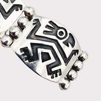 Vintage-Armband aus 925er Sterlingsilber, Hecho Mexico, tribal-geometrisch
