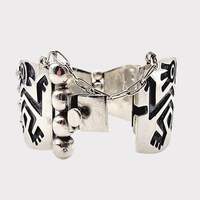 Vintage-Armband aus 925er Sterlingsilber, Hecho Mexico, tribal-geometrisch