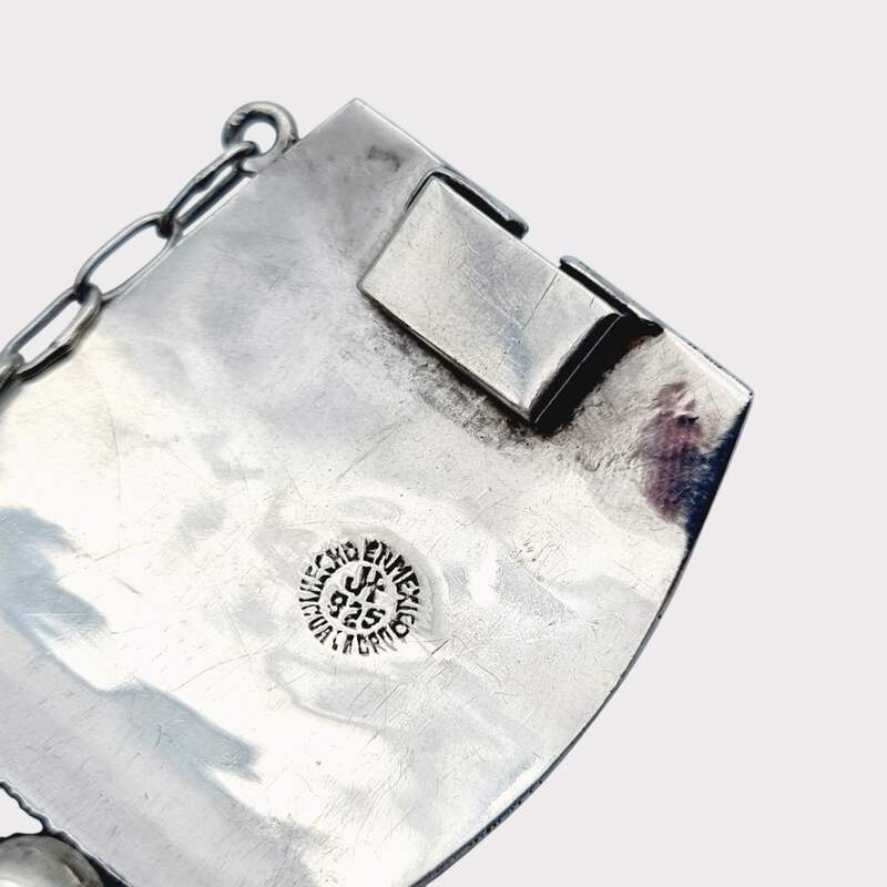 Vintage-Armband aus 925er Sterlingsilber, Hecho Mexico, tribal-geometrisch