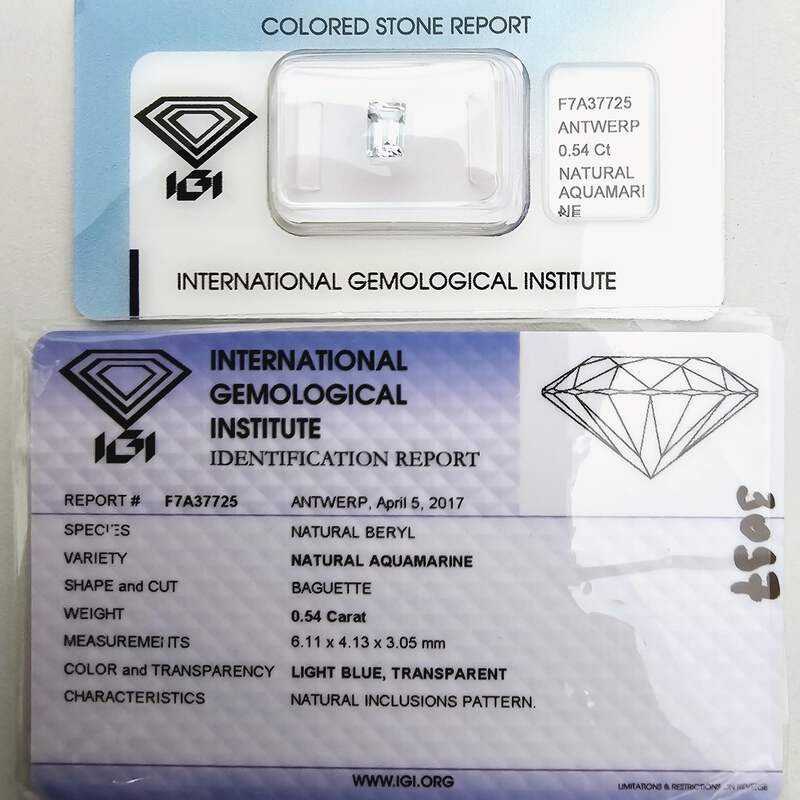 Natürlicher Aquamarin 0,54 ct, zertifiziert vom International Gemological Instit