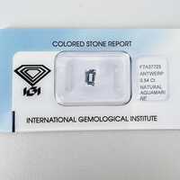 Natürlicher Aquamarin 0,54 ct, zertifiziert vom International Gemological Instit