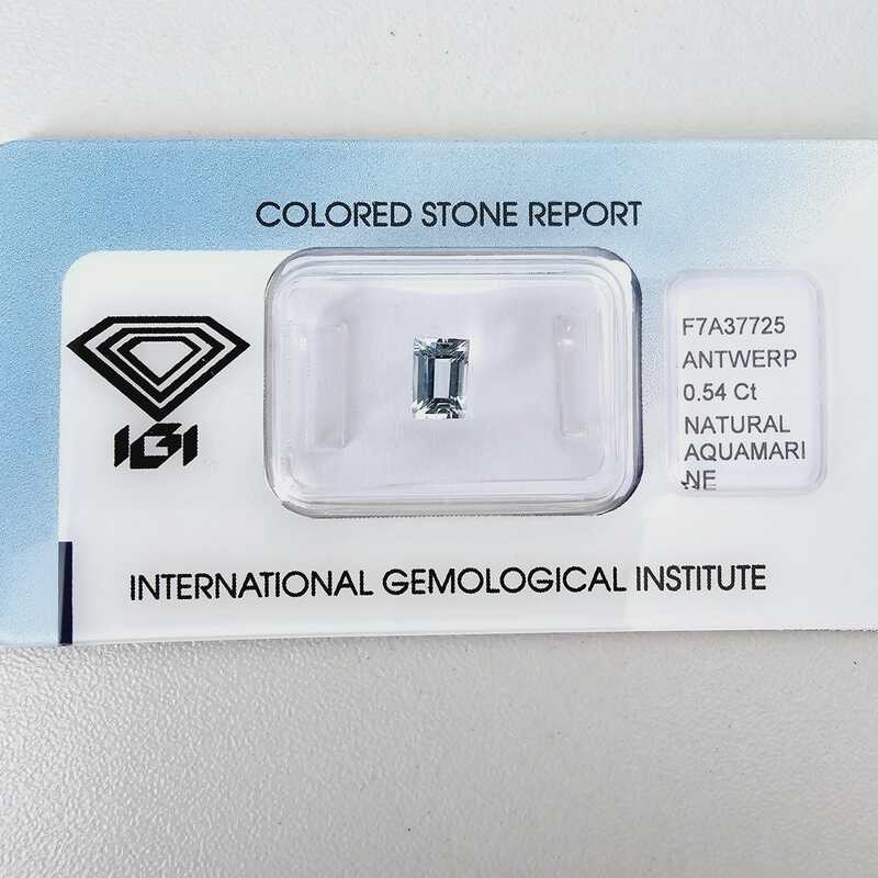 Natürlicher Aquamarin 0,54 ct, zertifiziert vom International Gemological Instit