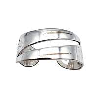 Vintage handgefertigtes Silberarmband – Blumenmuster, offen, 48,61 g