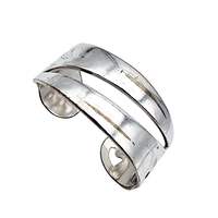 Vintage handgefertigtes Silberarmband – Blumenmuster, offen, 48,61 g