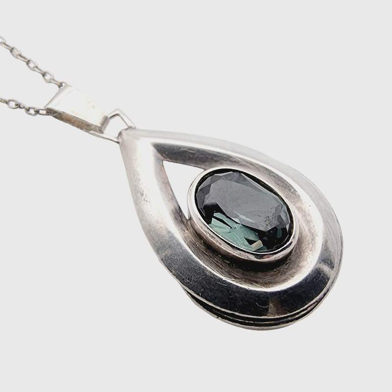 Vintage 835 Silber-Schmuckset – Anhänger, Ring (EU 53,5/US 6,5) & Brosche mit gr