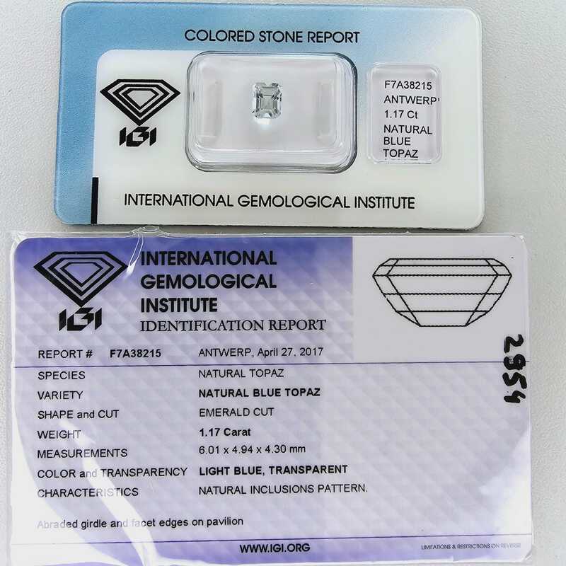Natürlicher Topas – 1,17 ct, zertifiziert vom International Gemological Institut