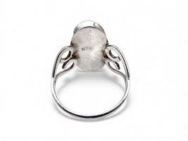 Vintage-Larimar-Ring aus Sterlingsilber 925, oval, Filigran, EU 58 (US 8,25)