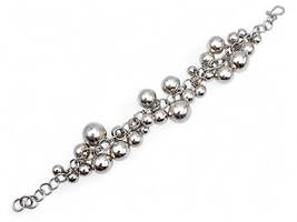 Vintage Silber Kugel-Charm-Armband – modernistischer skandinavischer 60er-Schmuc