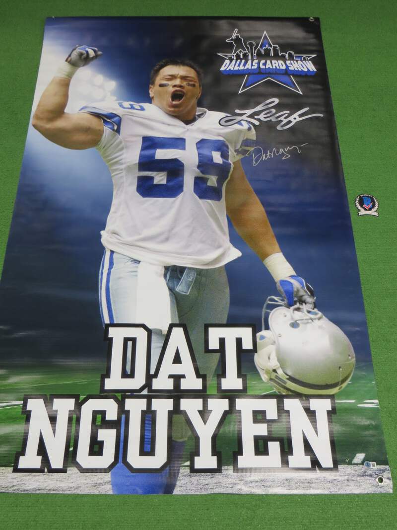 DAT NGUYEN SIGNED Dallas Cowboys Dallas Card Show 36x60 VINYL