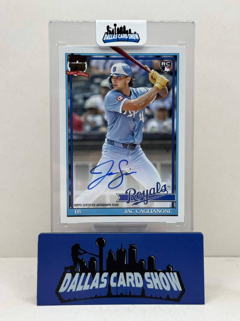 Jac Caglianone 2026 Topps Series 1 Auto #91A-CAG 1991 Design