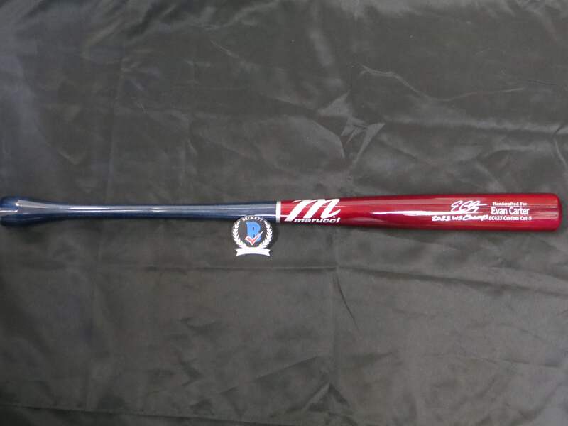 EVAN CARTER TEXAS RANGERS SIGNED MARUCCI PLAYER MODEL BAT