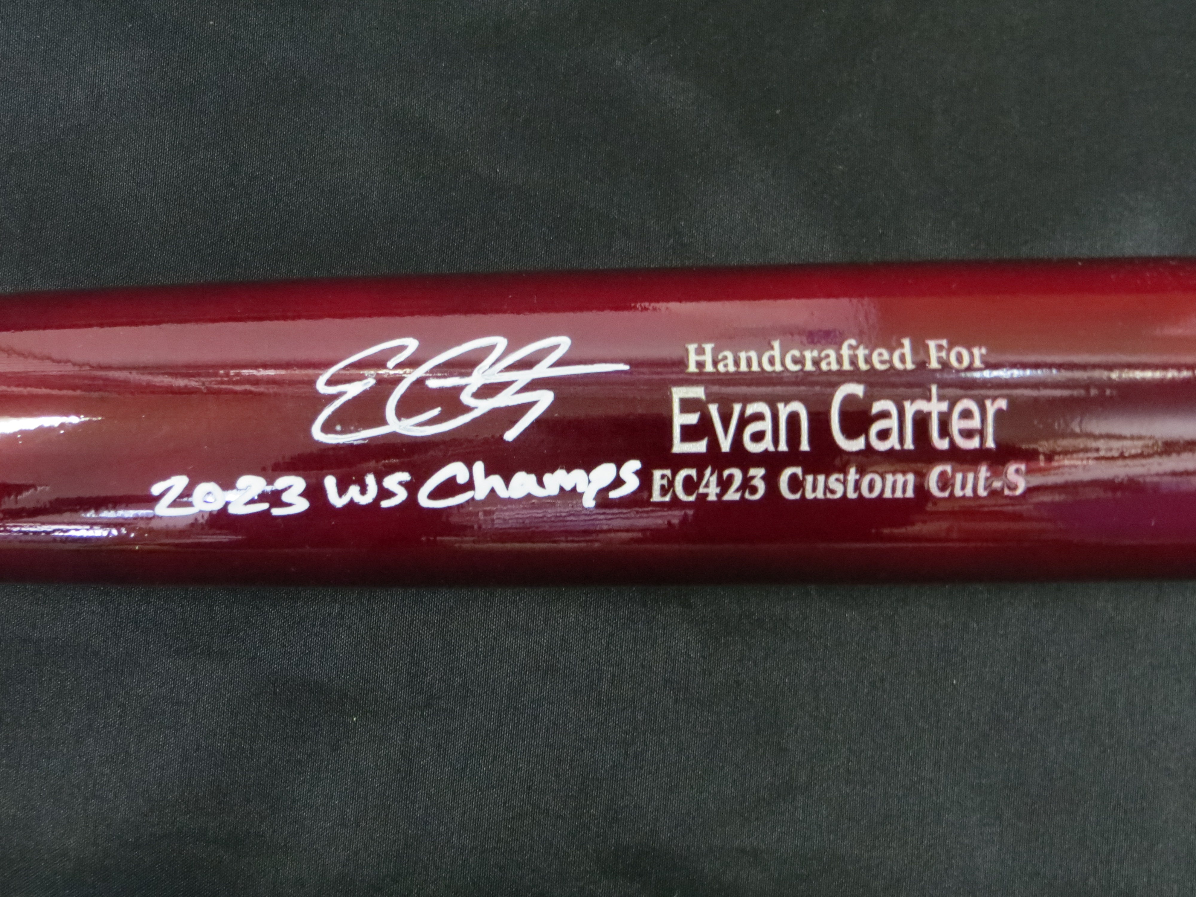 EVAN CARTER TEXAS RANGERS SIGNED MARUCCI PLAYER MODEL BAT