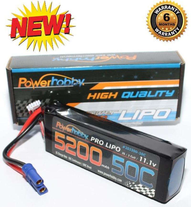 Power Hobby 3S 11.1V 5200mAh 50C Lipo Battery Pack w EC5