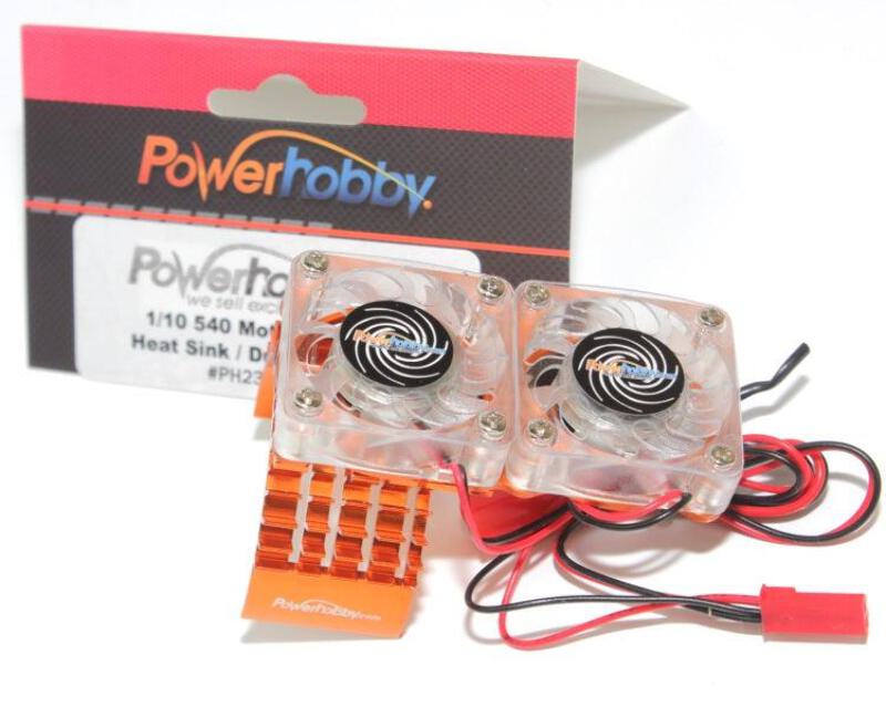 Aluminum Motor Heatsink Twin Dual Cooling Fan Orange FOR Traxxas