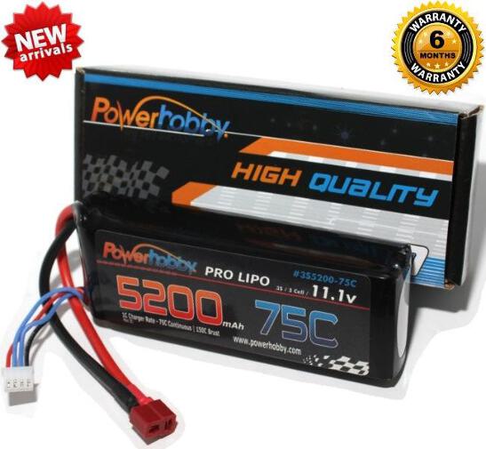 HobbyNet Power Magic 5200mAh 3本セット PowerHobby 3S 1.11V 5200mAh 75C Lipo Battery w Deans Plug