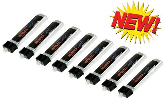 PowerHobby 1S 3.7V 250Mah 45C Lipo Battery (8) : Blade Nano