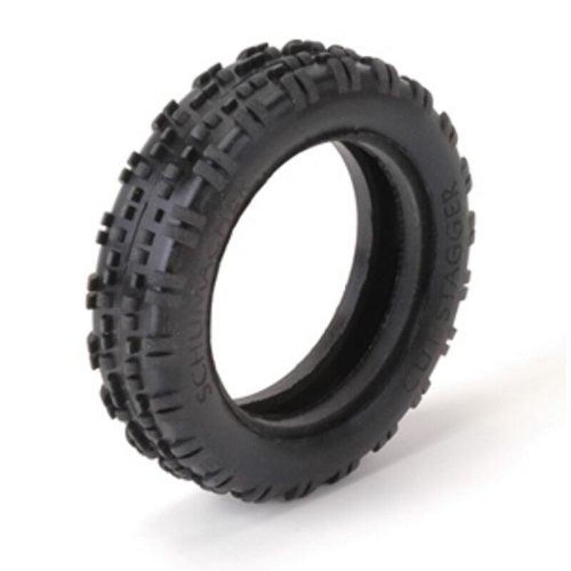 i Schumacher U6765 Cut Stagger Green Slim Tires (2) 1/10 Buggy