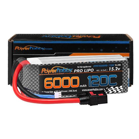 Powerhobby 4s 15.2v 6000MAH 120C Graphene + HV Lipo Battery