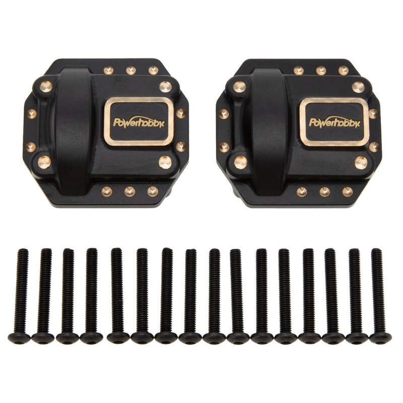 タッチ Powerhobby Brass Front / Rear Axle Differential Covers Axial