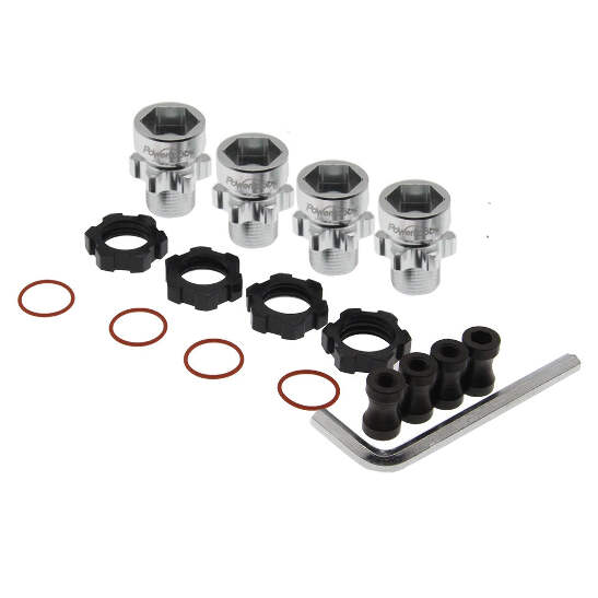 2セット Powerhobby 12mm to 17mm W/10mm Offset Hex Hub Black FOR