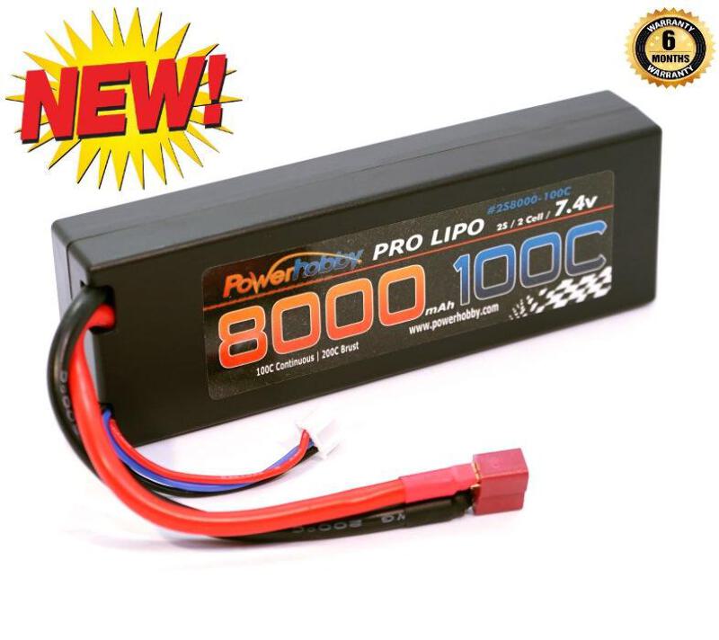t Powerhobby 2s 7.4V 8000mah 100c-200C Lipo Battery W Deans