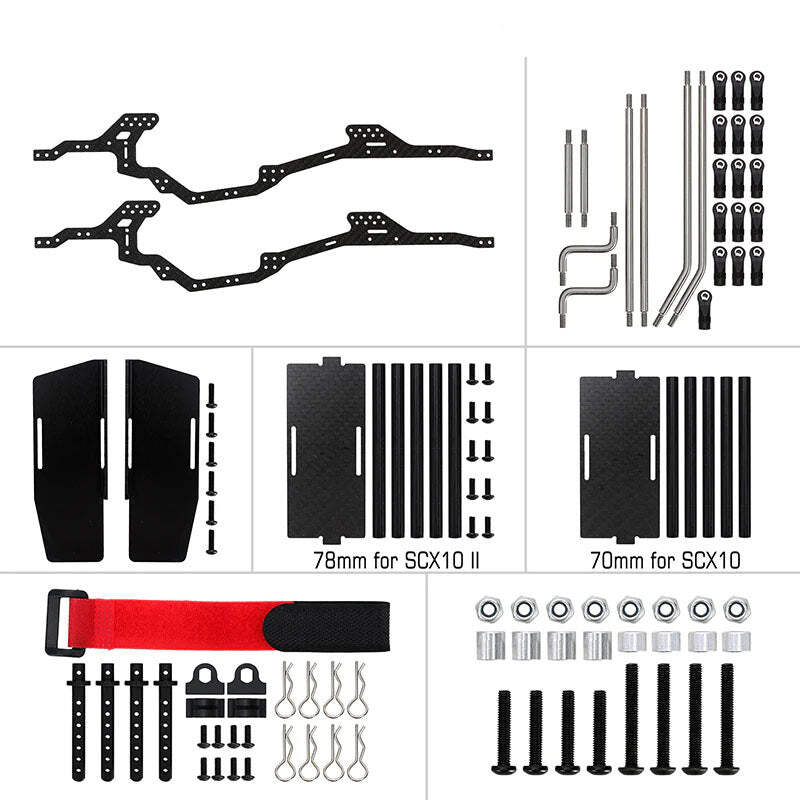 ホビーラジコン user Powerhobby LCG Carbon Fiber Chassis Kit Frame for 1/10 Axial