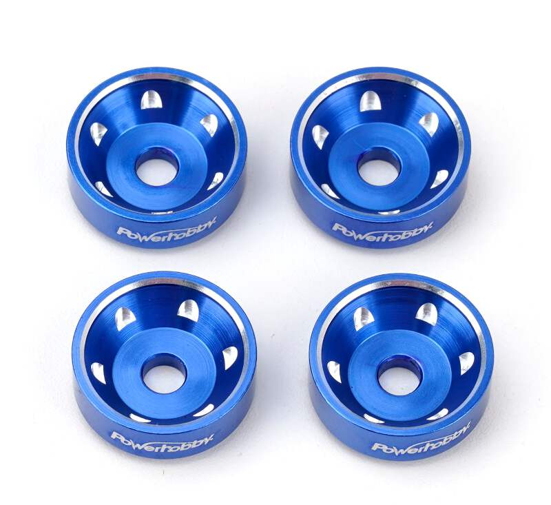 のには Powerhobby Aluminum Wheel Washers Blue FOR Traxxas Maxx