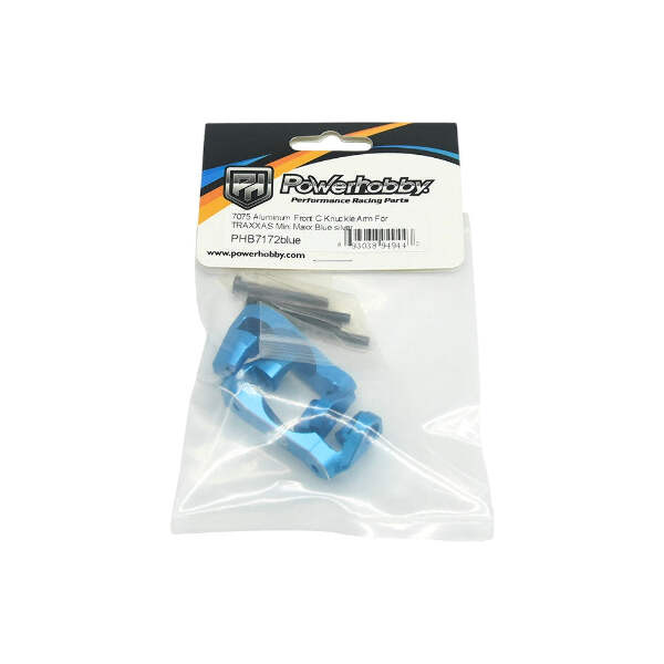 ハッピー Powerhobby 7075 Aluminum Front C Hub / Knuckle Arms Blue FOR