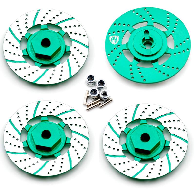 The.G.A 5×5 Powerhobby Aluminum Brake Disc Wheel Hubs Green MST RMX 2.5