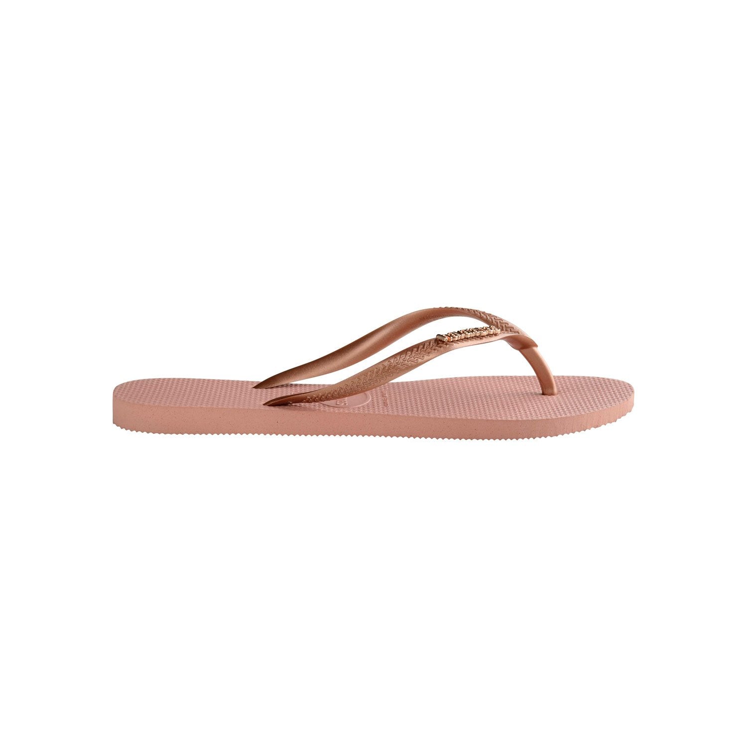 havaianas logo metallic rose