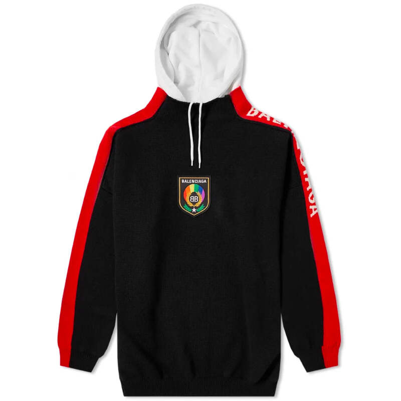 Balenciaga hoodie cheap black and red