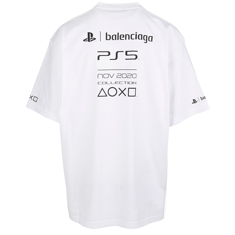 Balenciaga x Sony PS5 Unisex Cotton Graphic Release T-Shirt White