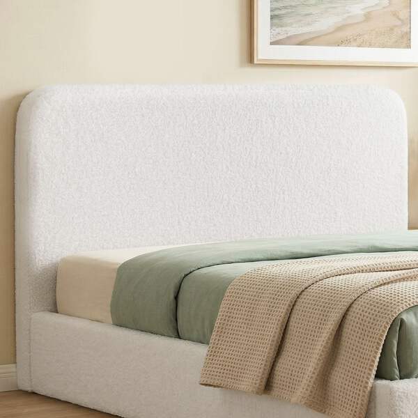 Artiss Queen Headboard for Bed Frame Boucle Fabric No-Assembly Vacuum Compressed Soft Backrest with Removable Washable Cover 172cm Wide
