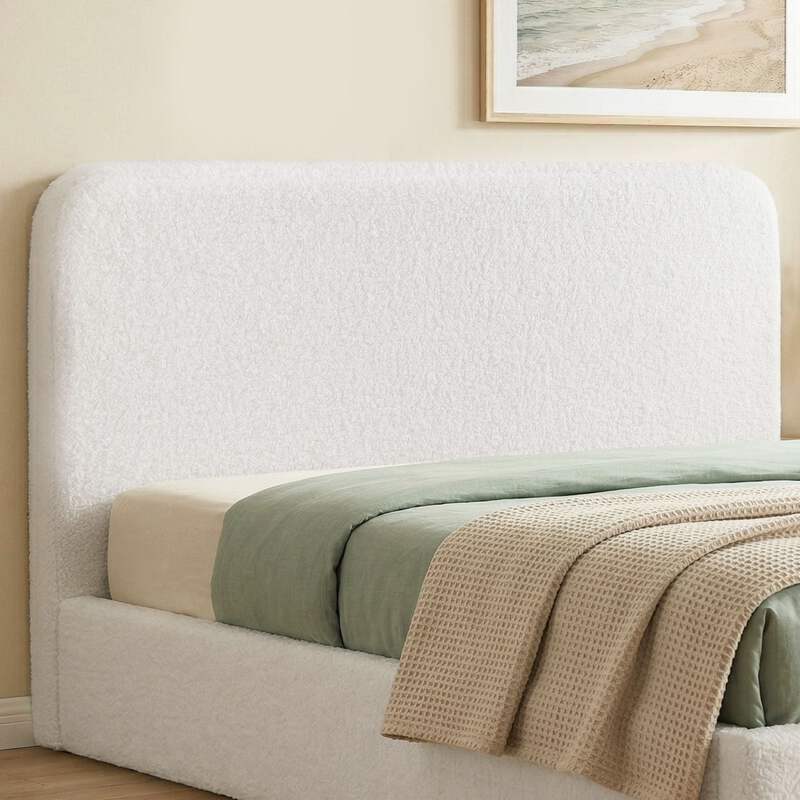 Artiss Queen Headboard for Bed Frame Boucle Fabric No-Assembly Vacuum Compressed Soft Backrest with Removable Washable Cover 172cm Wide
