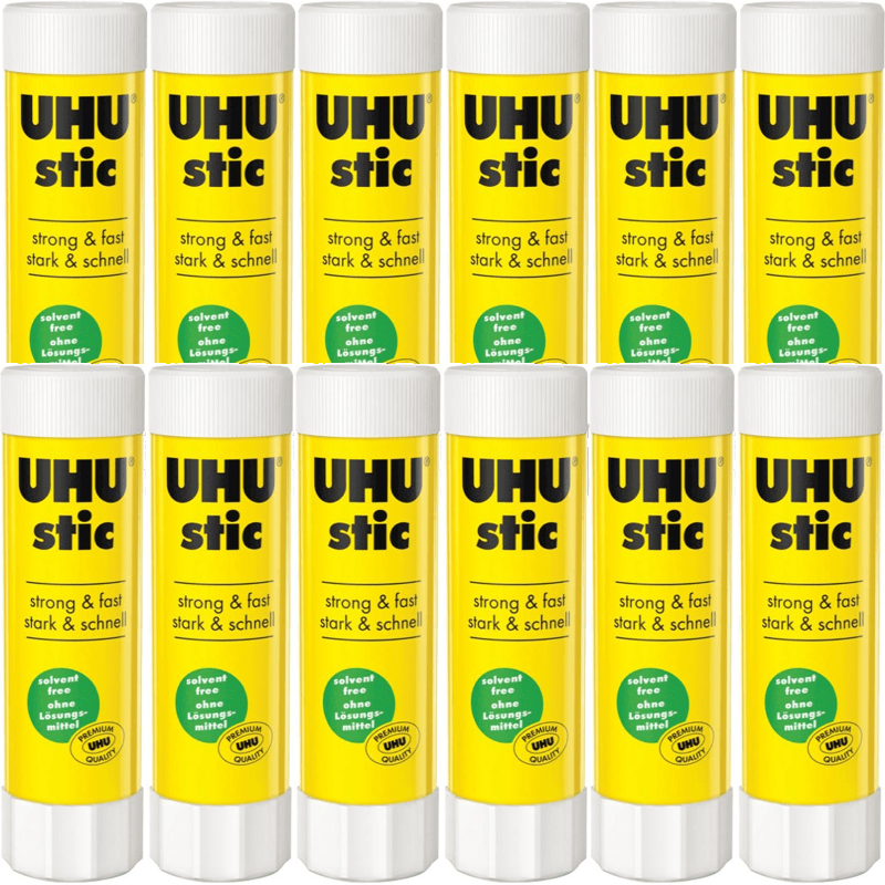 NEW 12x UHU Glue Stick 40G Large Stic Bulk Box Sticks School Art Craft