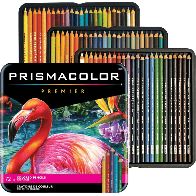 NEW 72x Prismacolor Premier Colour Pencils Tin Set Soft Core Coloured