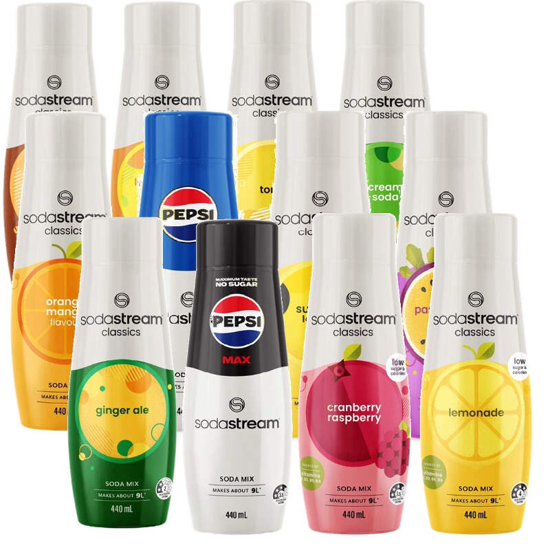 NEW 12x SodaStream Variety Assorted Flavour Pack Syrup Soda Mix