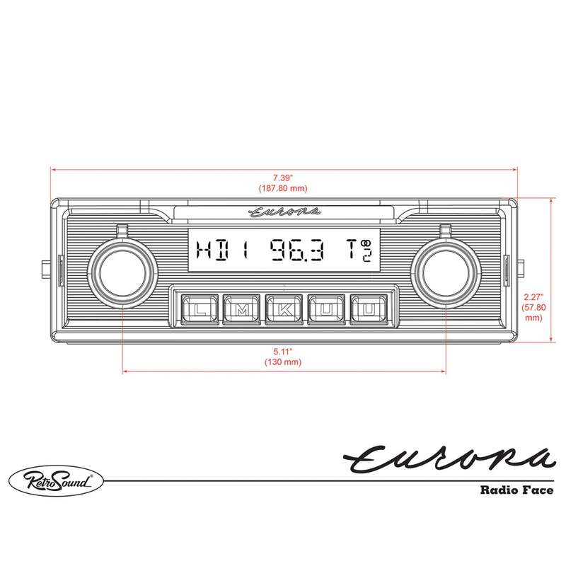 RetroSound Europa Motor 1 Bluetooth Radio FM AM 1960's-70's Classic Car Stereo